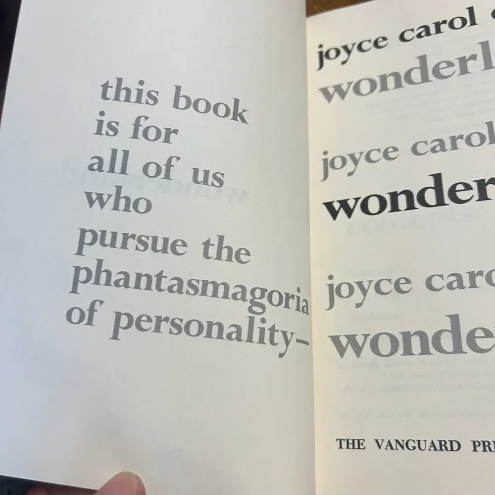 Wonderland by Joyce Carol Oates (1987, Hardcover)